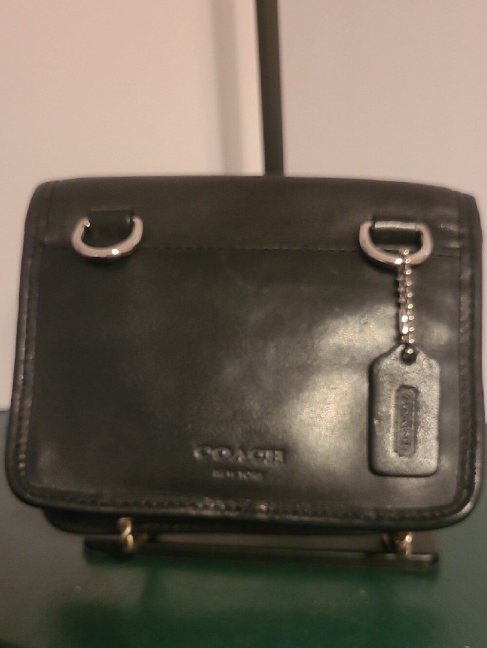 Coach Black Leather Crossbody Bag with Turn-Lock Closure Vintage - Picture 2 of 8